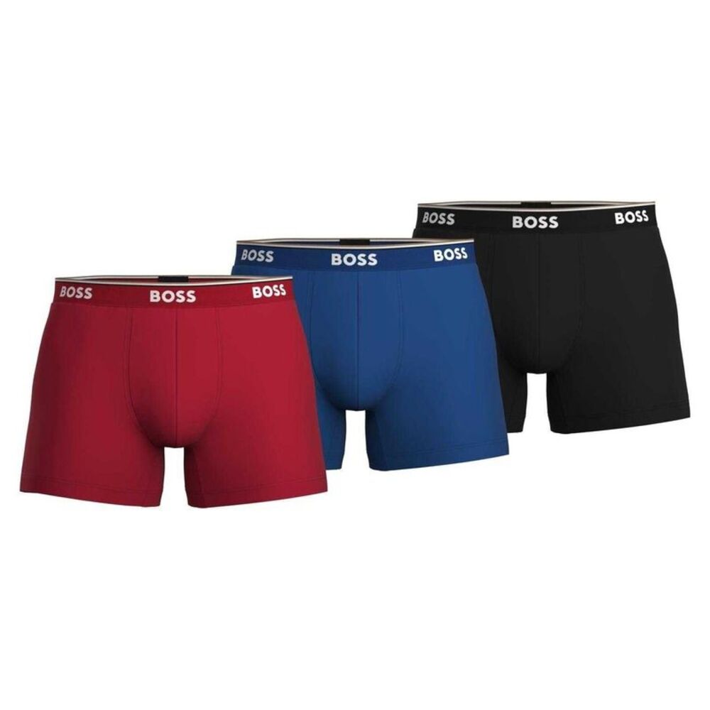 Boss Mens Boxer Shorts (Pack of 3) / Black/Blue/Red